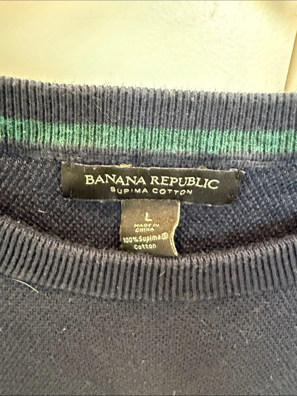 Banana Republic Men's Crewneck Sweater in Navy & Forest Green